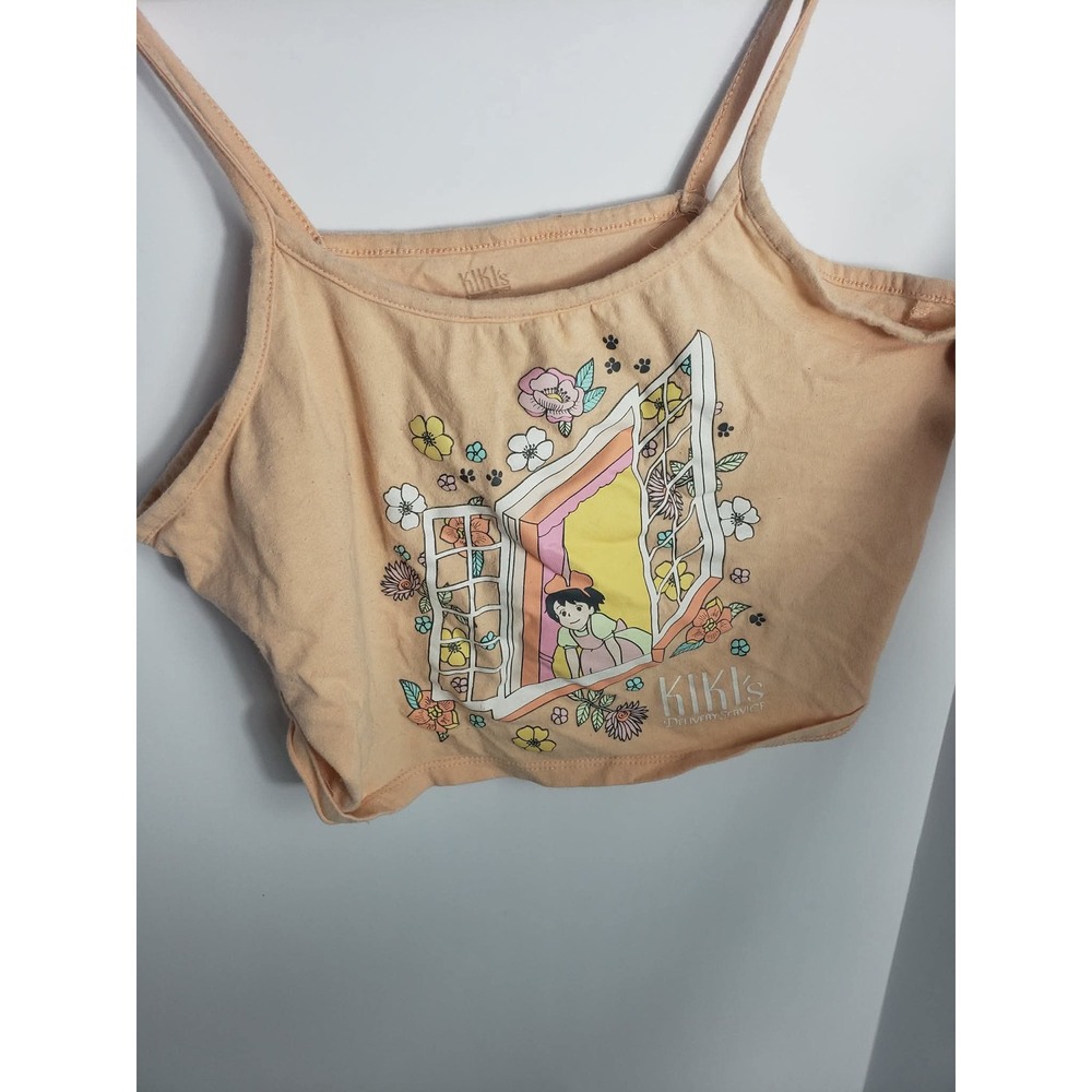 Studio Ghibli‎ Kikis Delivery Service Graphic Cami Crop Top Peach Orange Medium